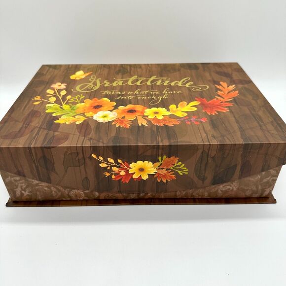 Ashland Gratitude Fall Farmhouse Magnetic Large Decorative Storage Box - Picture 3 of 10